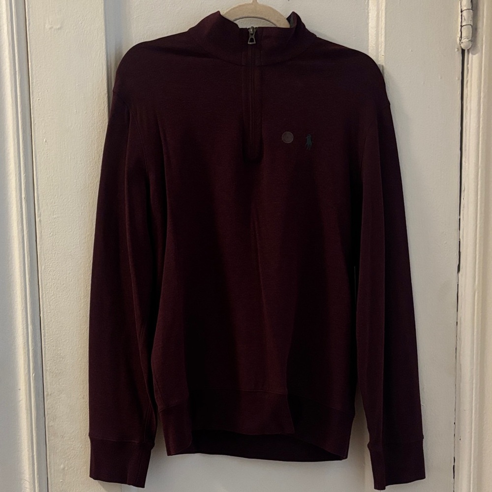 Polo Ralph Lauren Men’s Burgundy Quarter Zip Sweater
